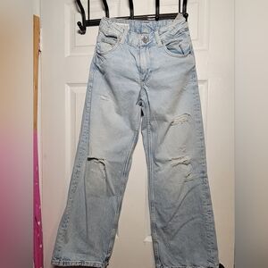 Bundle- Zara Jeans, Cat & Jack Skirt Overal, Green Top, Beige Sweater. Size 10